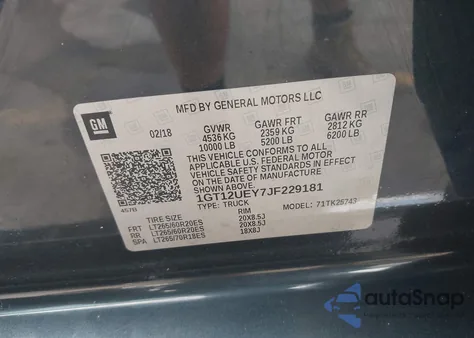 2018 GMC Sierra 2500Hd Denali из США, поврежденный, VIN 1GT12UEY7JF229181